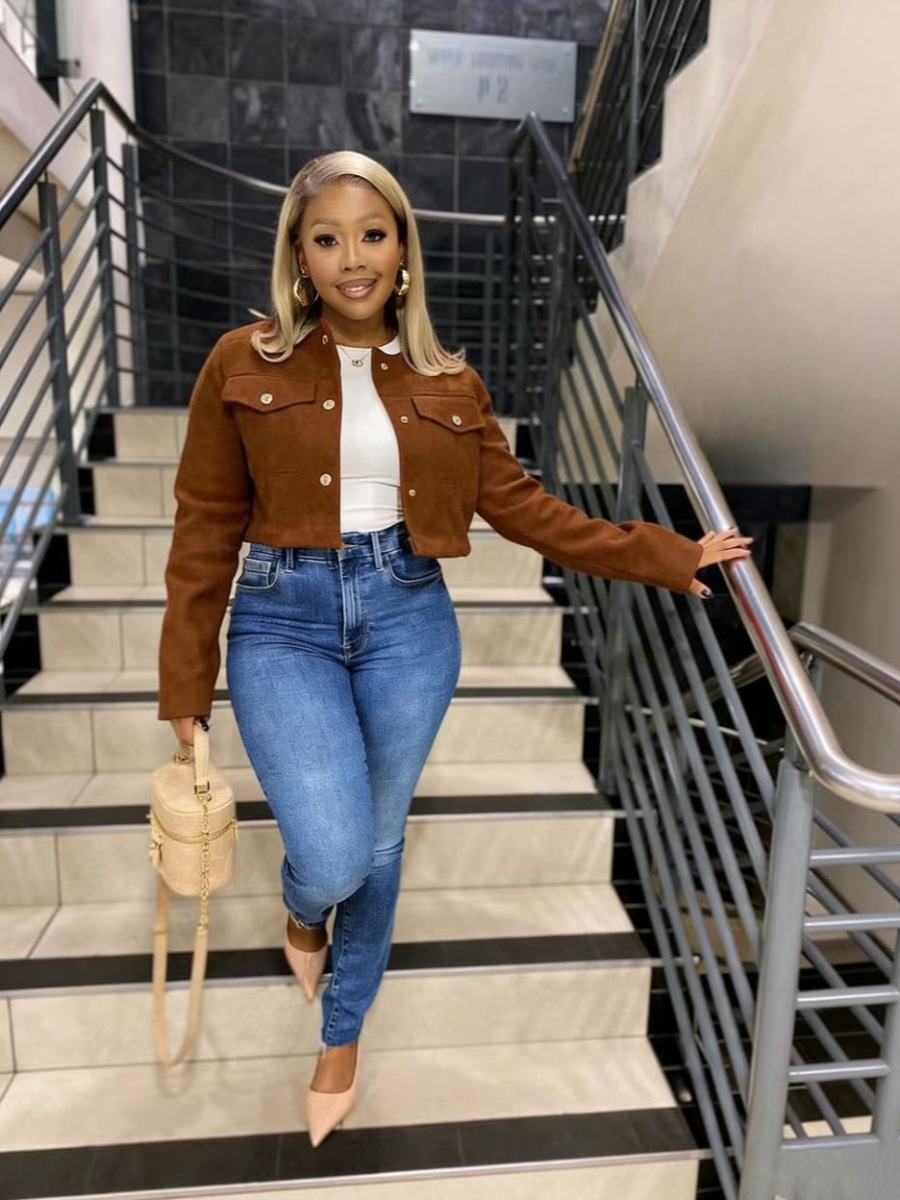 Women's Cropped Button Jacket