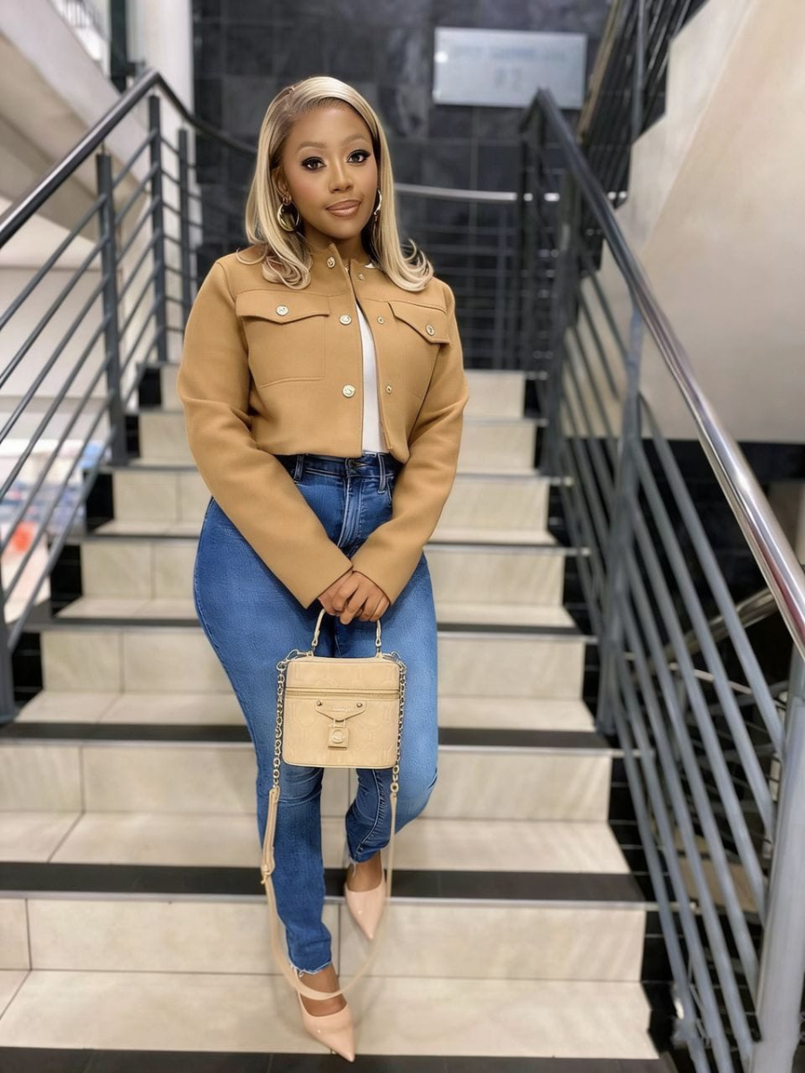 Women's Cropped Button Jacket