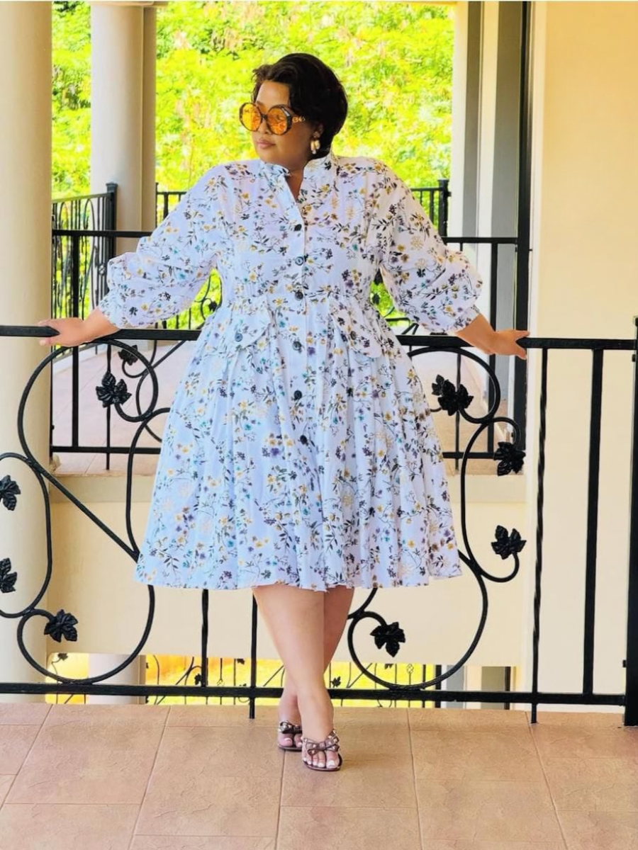 Green Floral Midi Dress