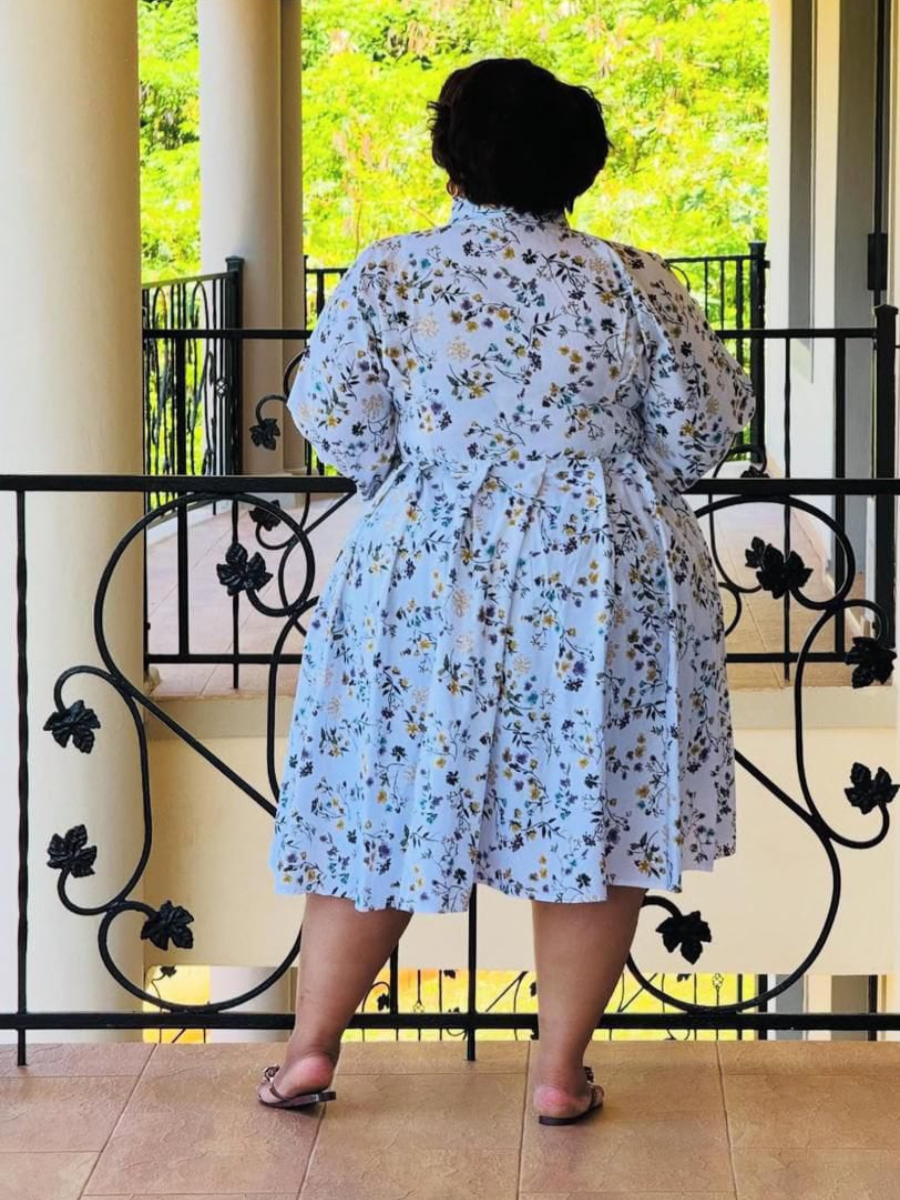 Green Floral Midi Dress
