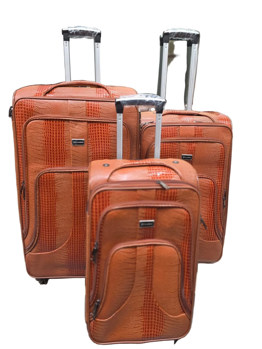 Croc-Texture Luggage Set