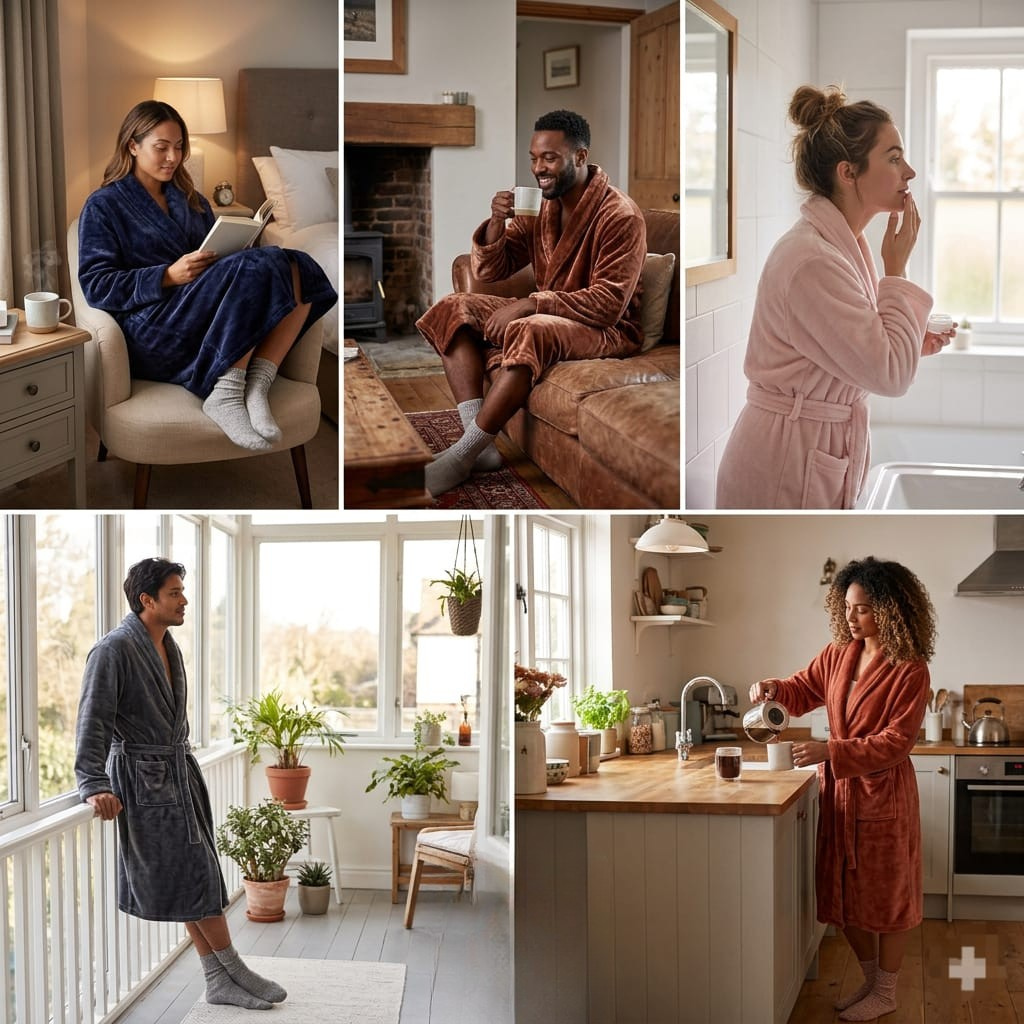 Luxury Flannel Couple's Bath Robes