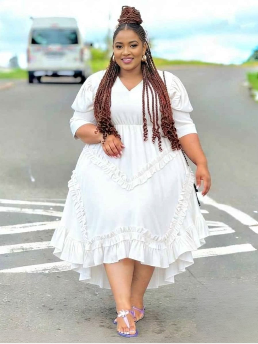 Plus Size Ruffle Midi Dress