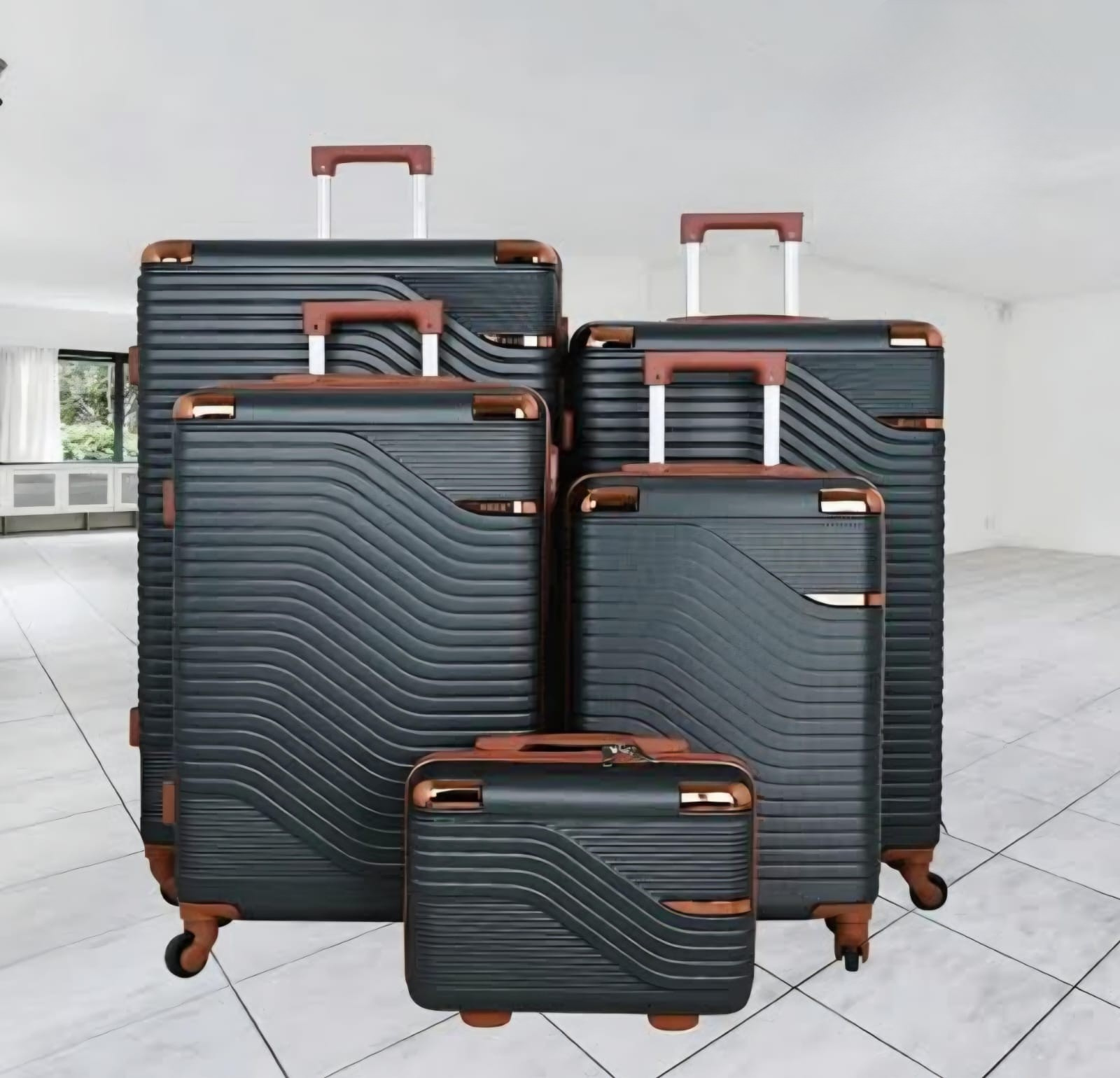 Wave Stripe Luggage Set – 4 Piece
