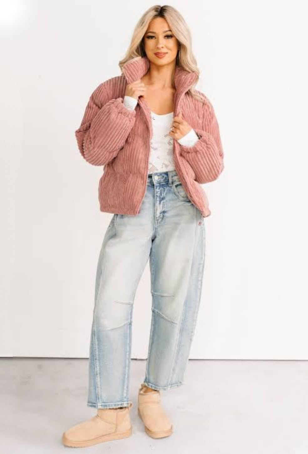 Women's Corduroy Puffer Jacket