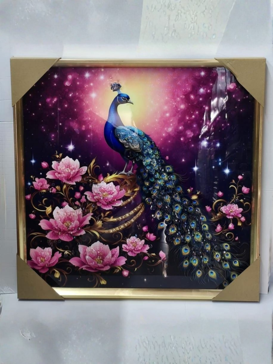 Peacock & Peonies Framed Wall Art