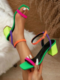 Multicolour Block Heel Sandals