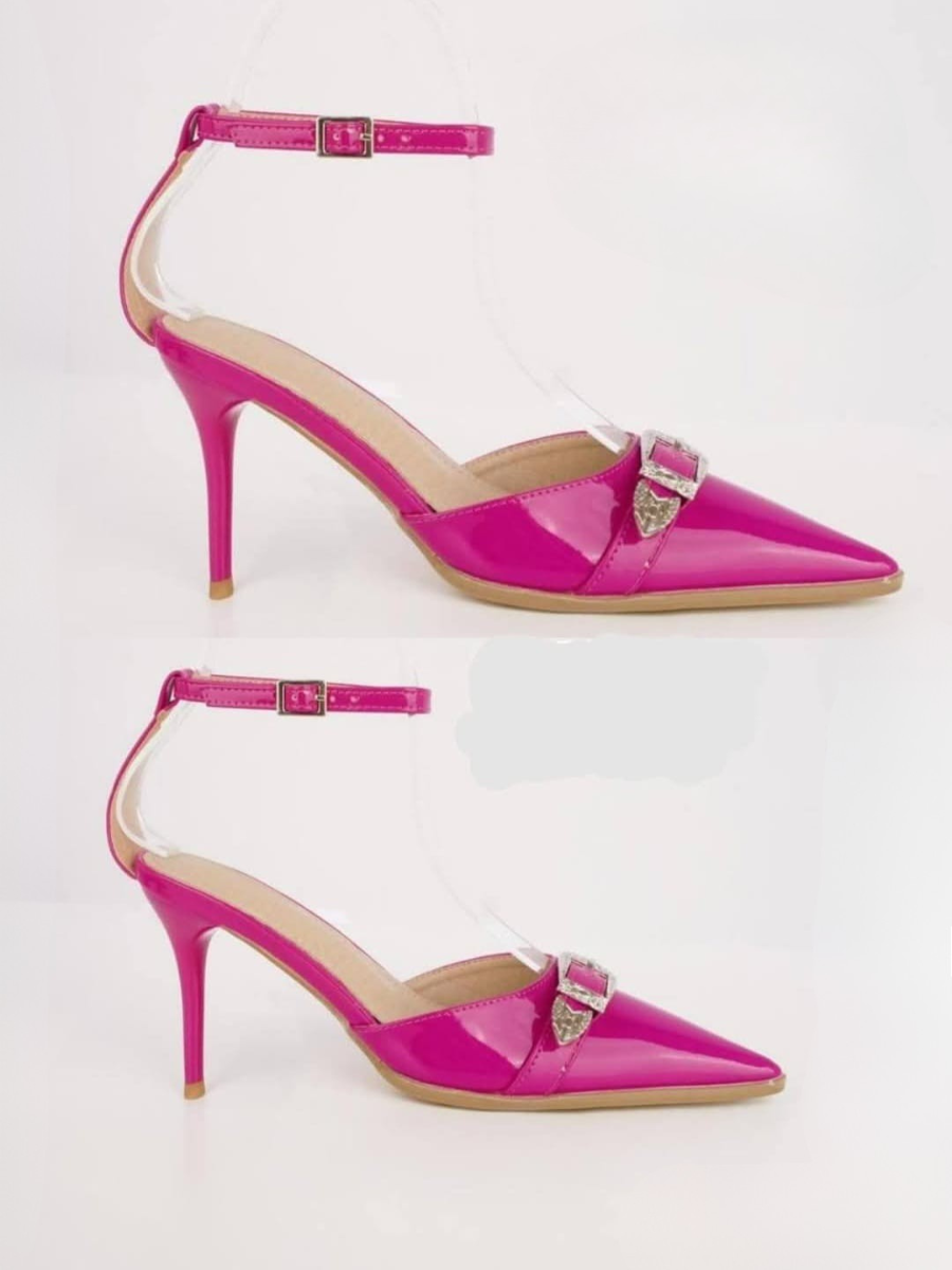 Western Buckle Patent Heels