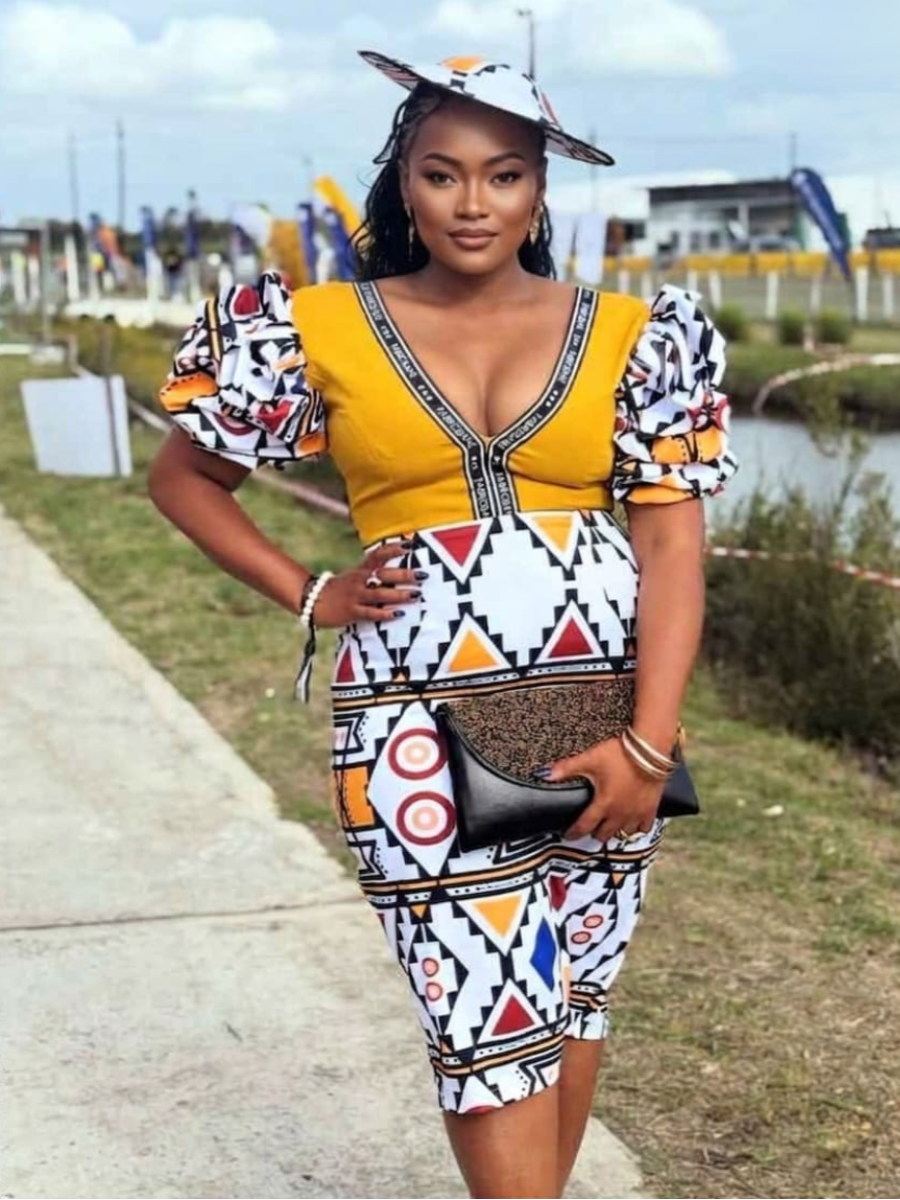 Ndebele Print Bodycon Dress