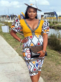 Ndebele Print Bodycon Dress