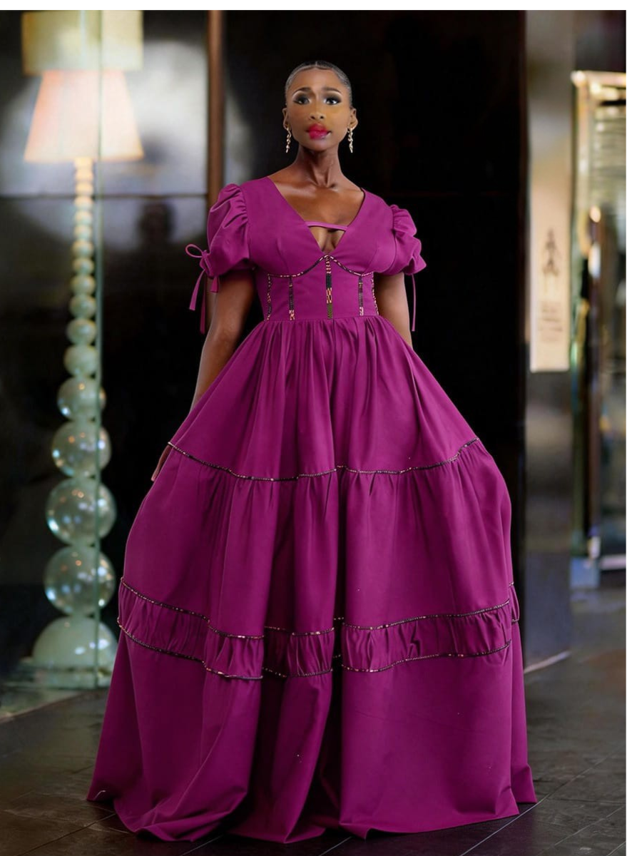 African Beaded Tiered Maxi Dress