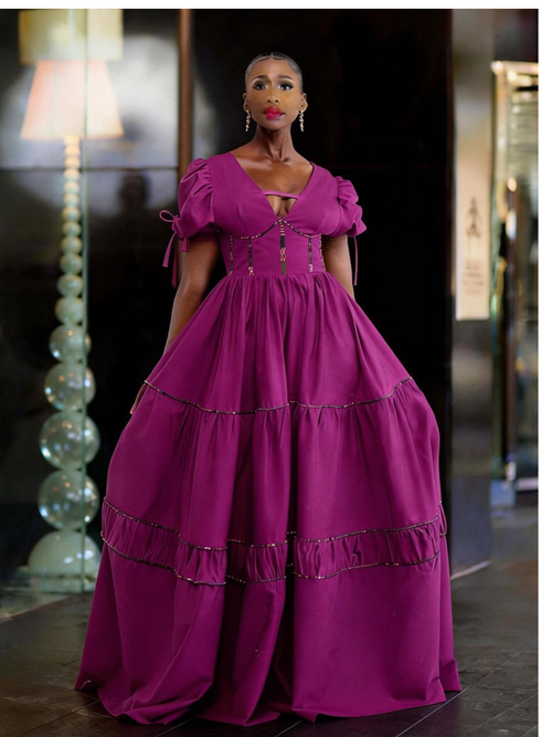 African Beaded Tiered Maxi Dress