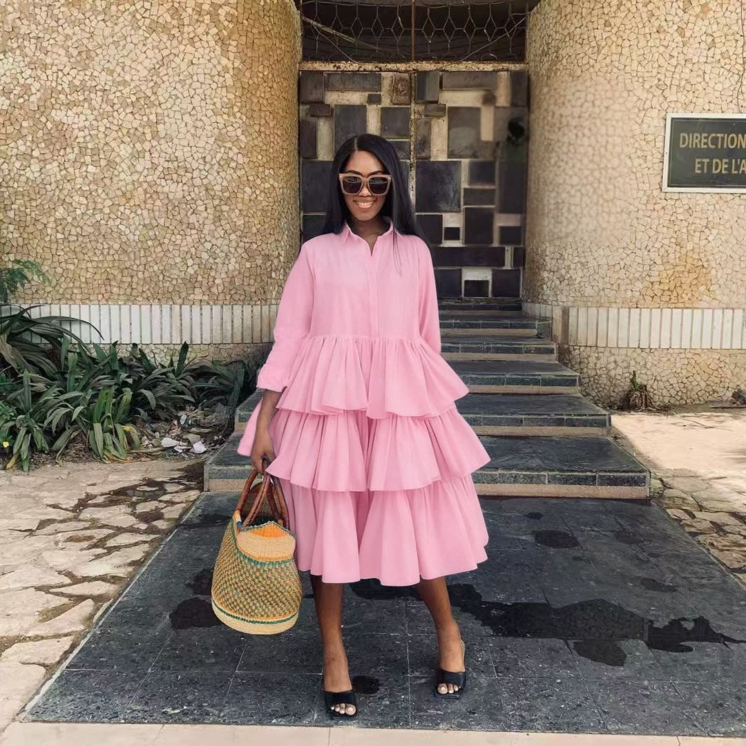 Tiered Ruffle Midi Dress