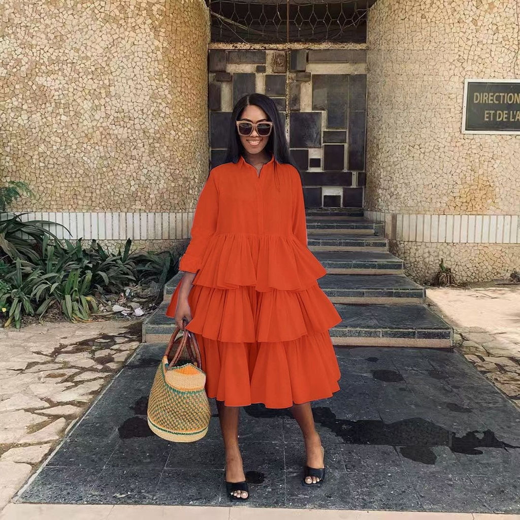 Tiered Ruffle Midi Dress