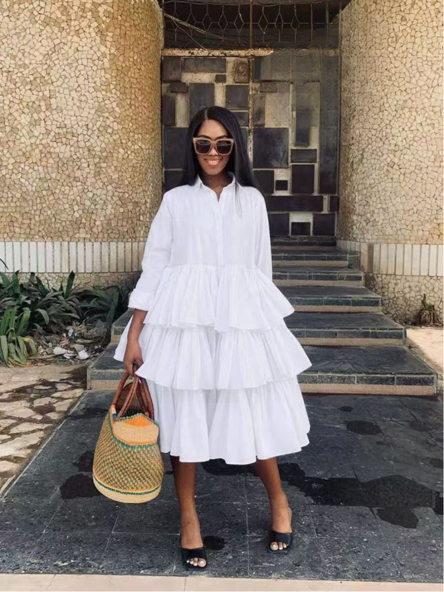 Tiered Ruffle Midi Dress