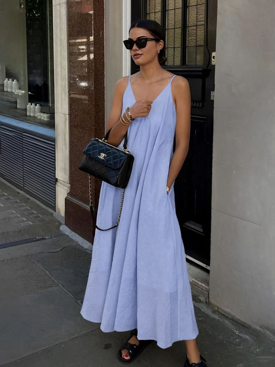 Linen Slip Maxi Dress