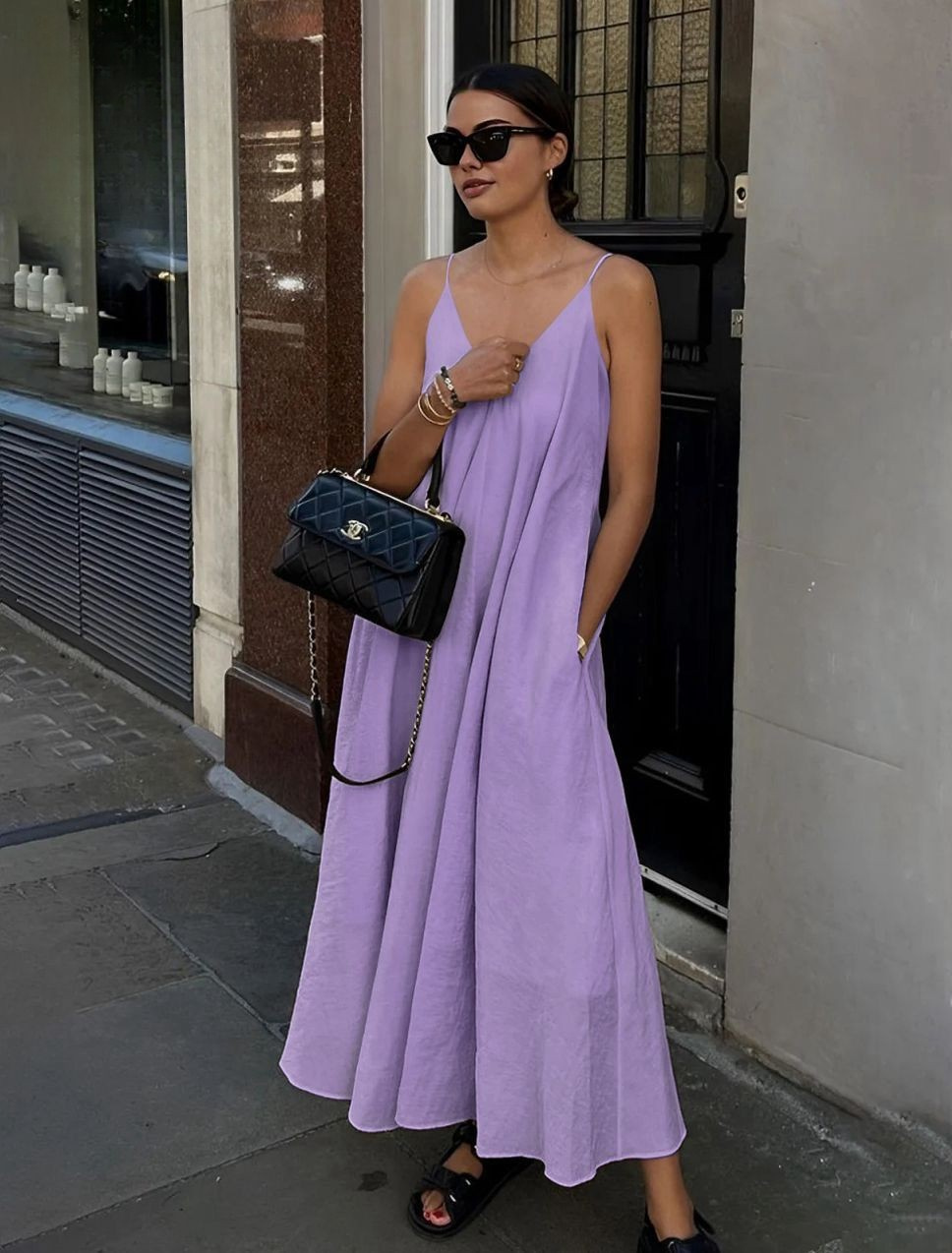 Linen Slip Maxi Dress