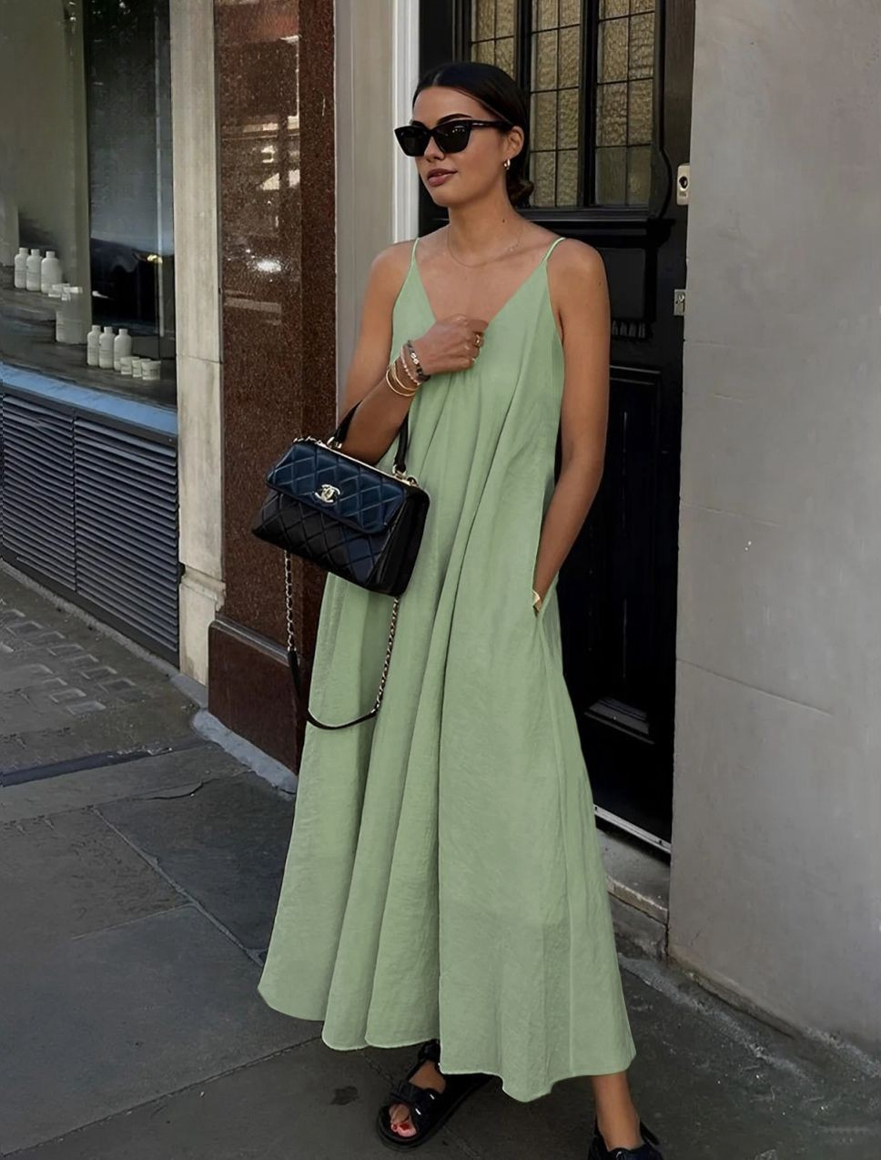 Linen Slip Maxi Dress