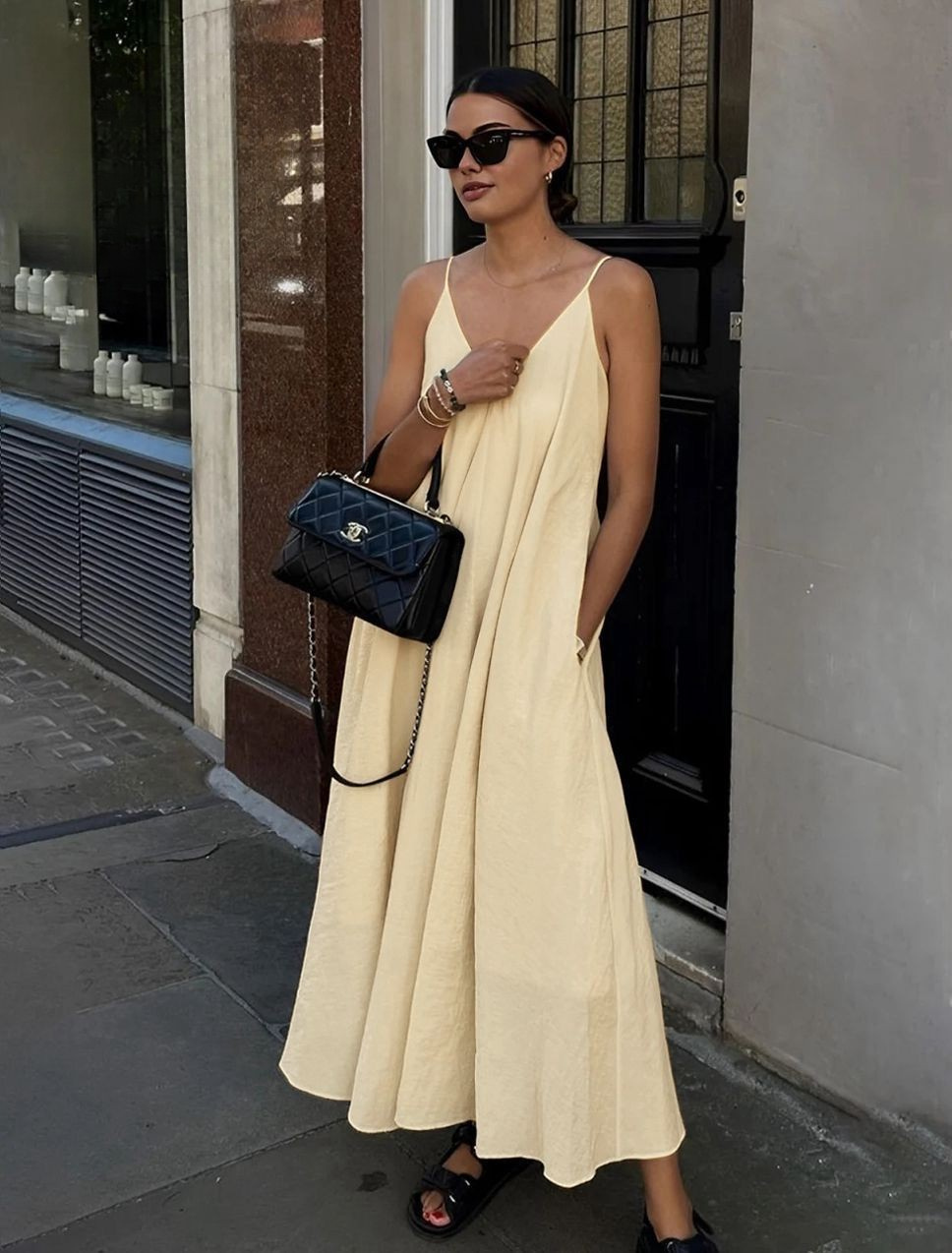 Linen Slip Maxi Dress