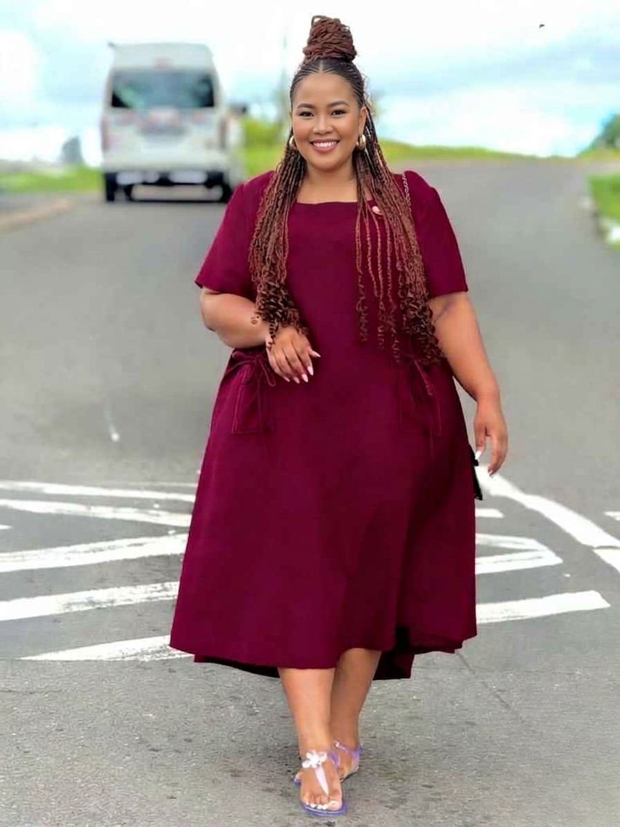 Plus Size Linen Cargo Dress
