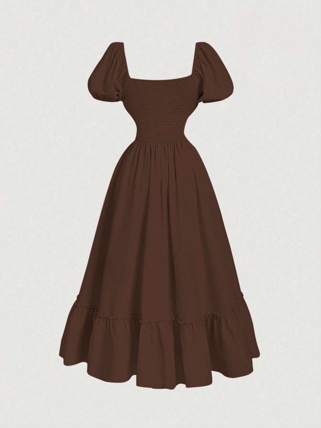 Puff Sleeve Corset Midi Dress