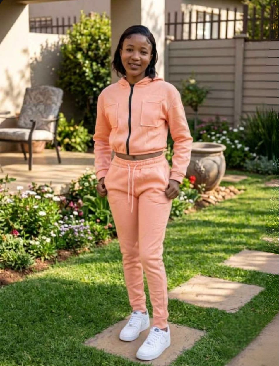 Women's Zip-Up Hoodie Tracksuit Set