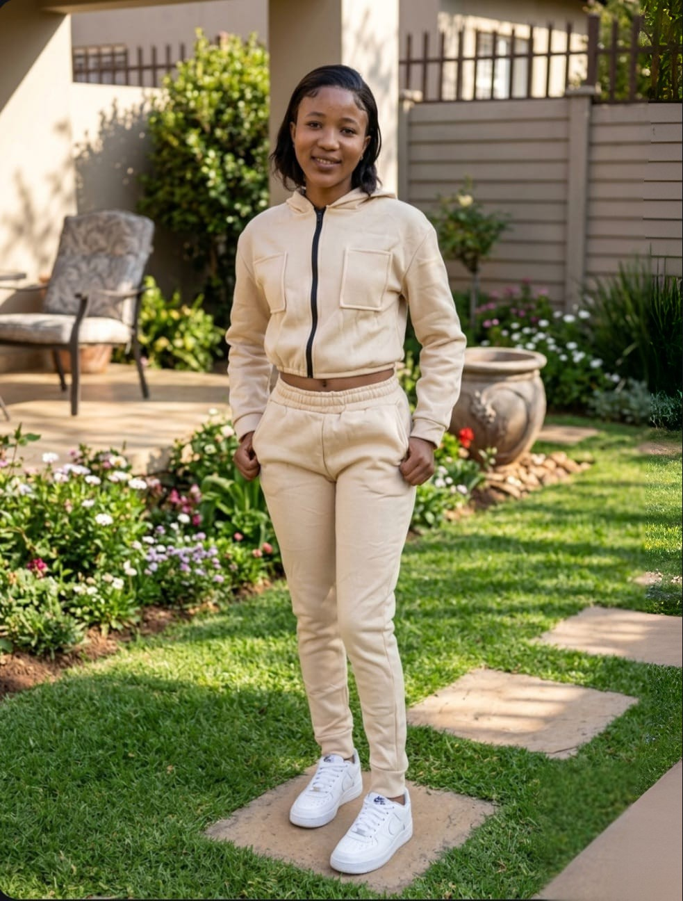 Women's Zip-Up Hoodie Tracksuit Set