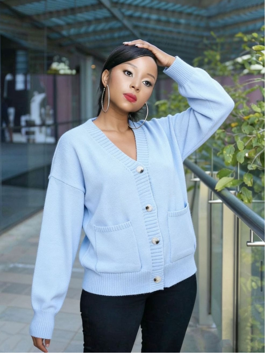 Oversized Button-Down Knit Cardigan