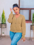 Oversized Button-Down Knit Cardigan