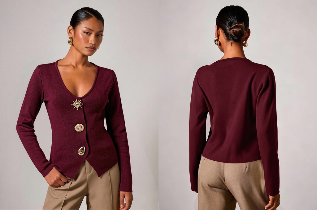 Gold Button Knit Cardigan