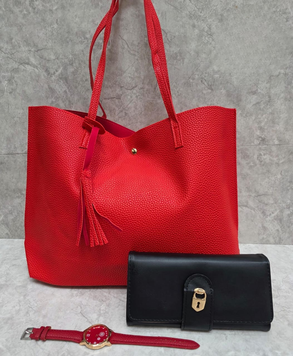 3-in-1 Tote Bag, Wallet & Watch Set