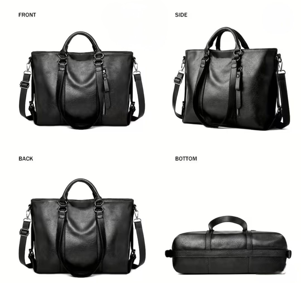 Large Capacity PU Leather Tote Bag