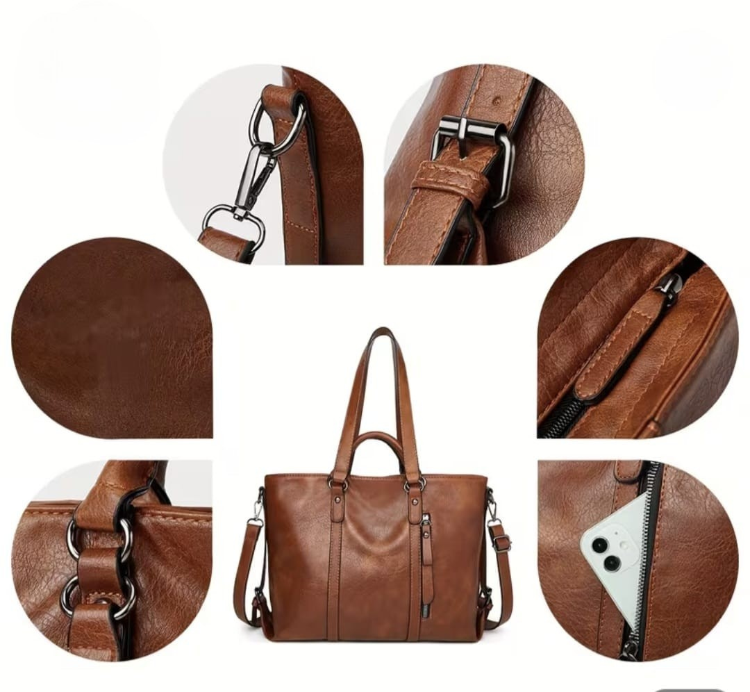 Large Capacity PU Leather Tote Bag