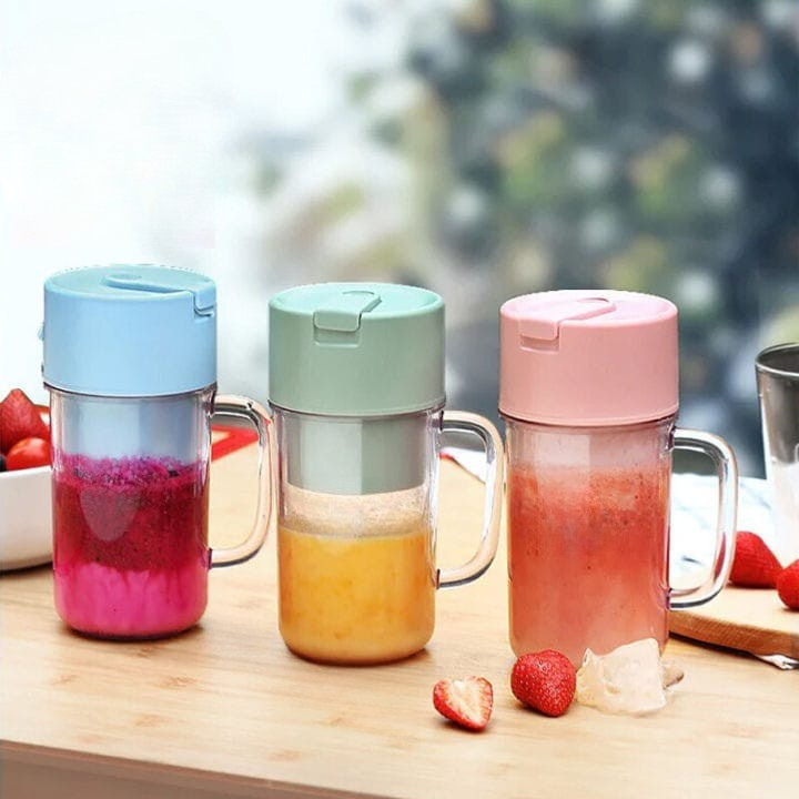 Portable Personal Blender Cup with Handle & Straw
