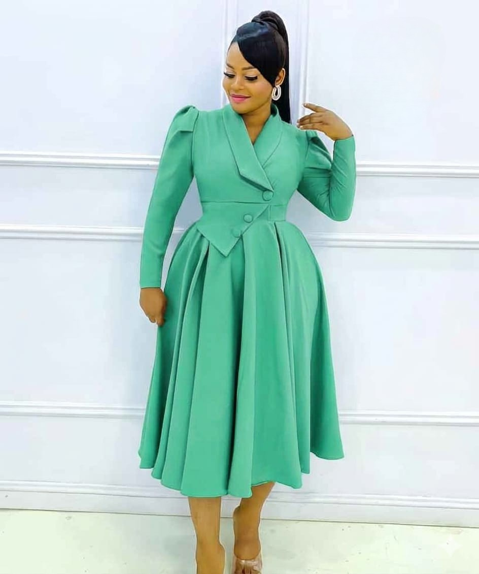Blazer Style A-Line Midi Dress