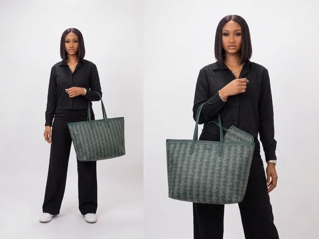 Lacoste Monogram Tote Bag with Pouch