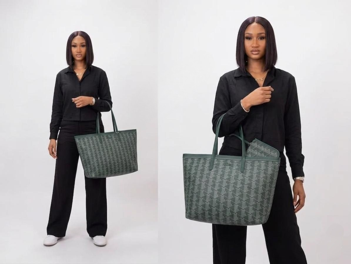 Lacoste Monogram Tote Bag with Pouch