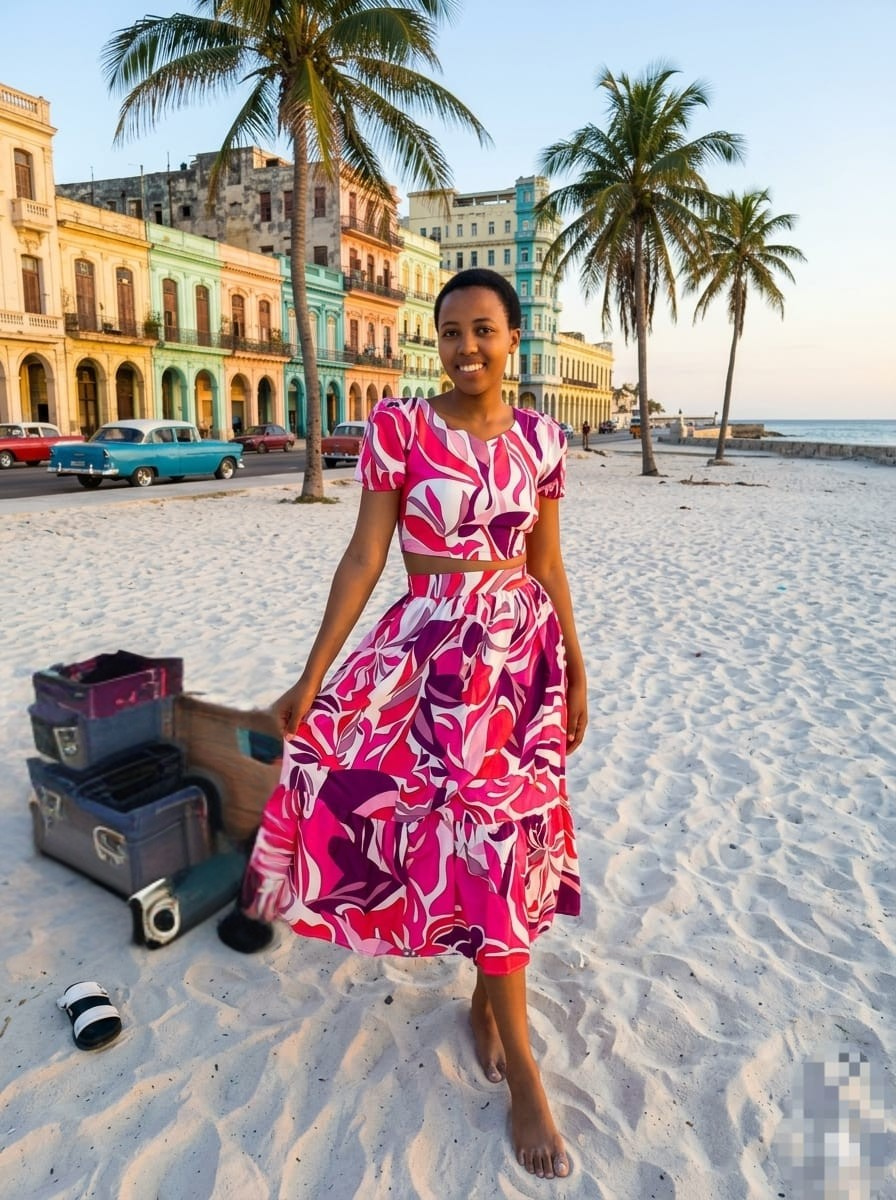 Abstract Print Two-Piece Co-ord Set
