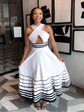 Xhosa-Inspired Crossover Halter Maxi Dress