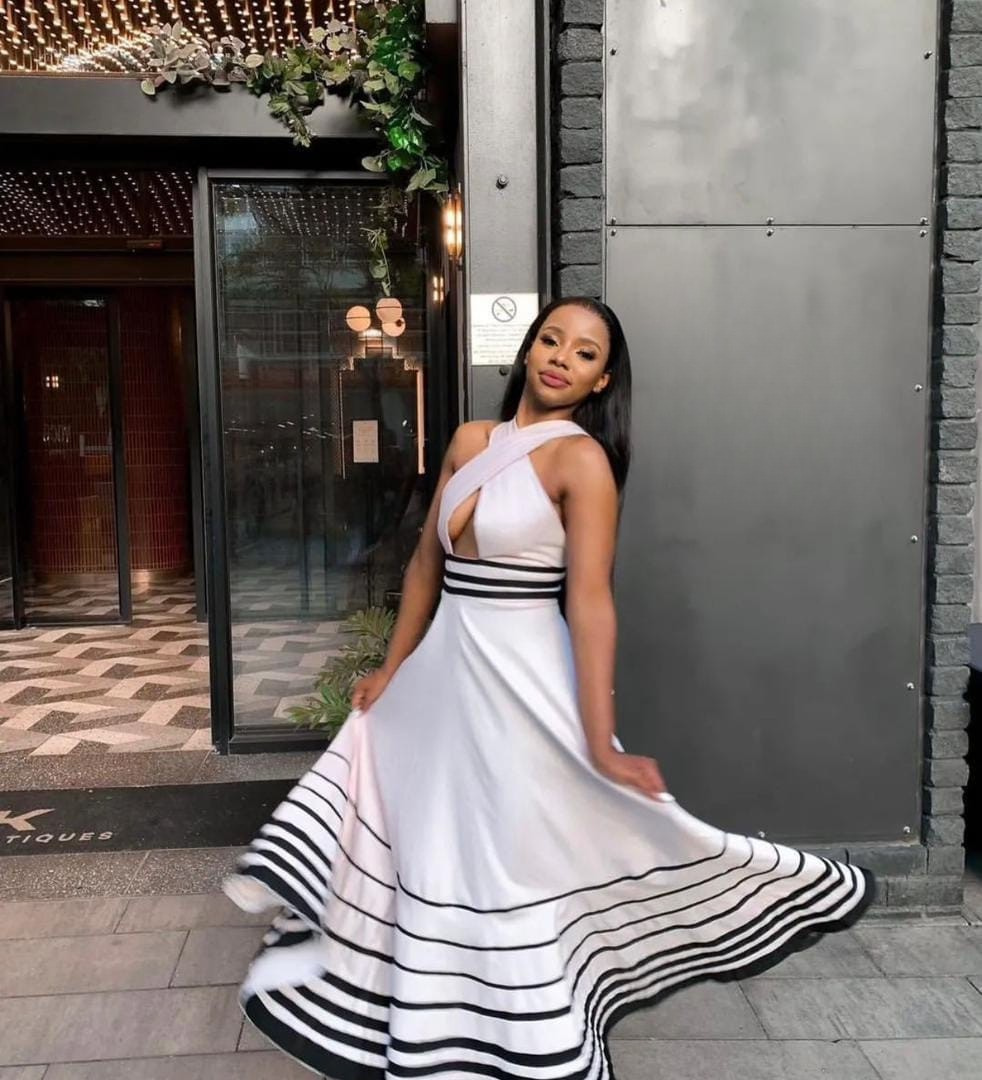 Xhosa-Inspired Crossover Halter Maxi Dress