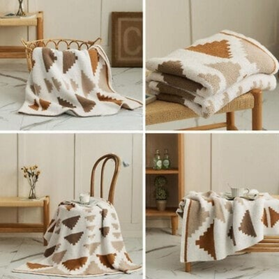 Boho Geometric Throw Blanket