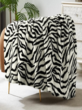 Zebra Print Faux Fur Throw Blanket