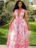 Pink Floral Maxi Dress