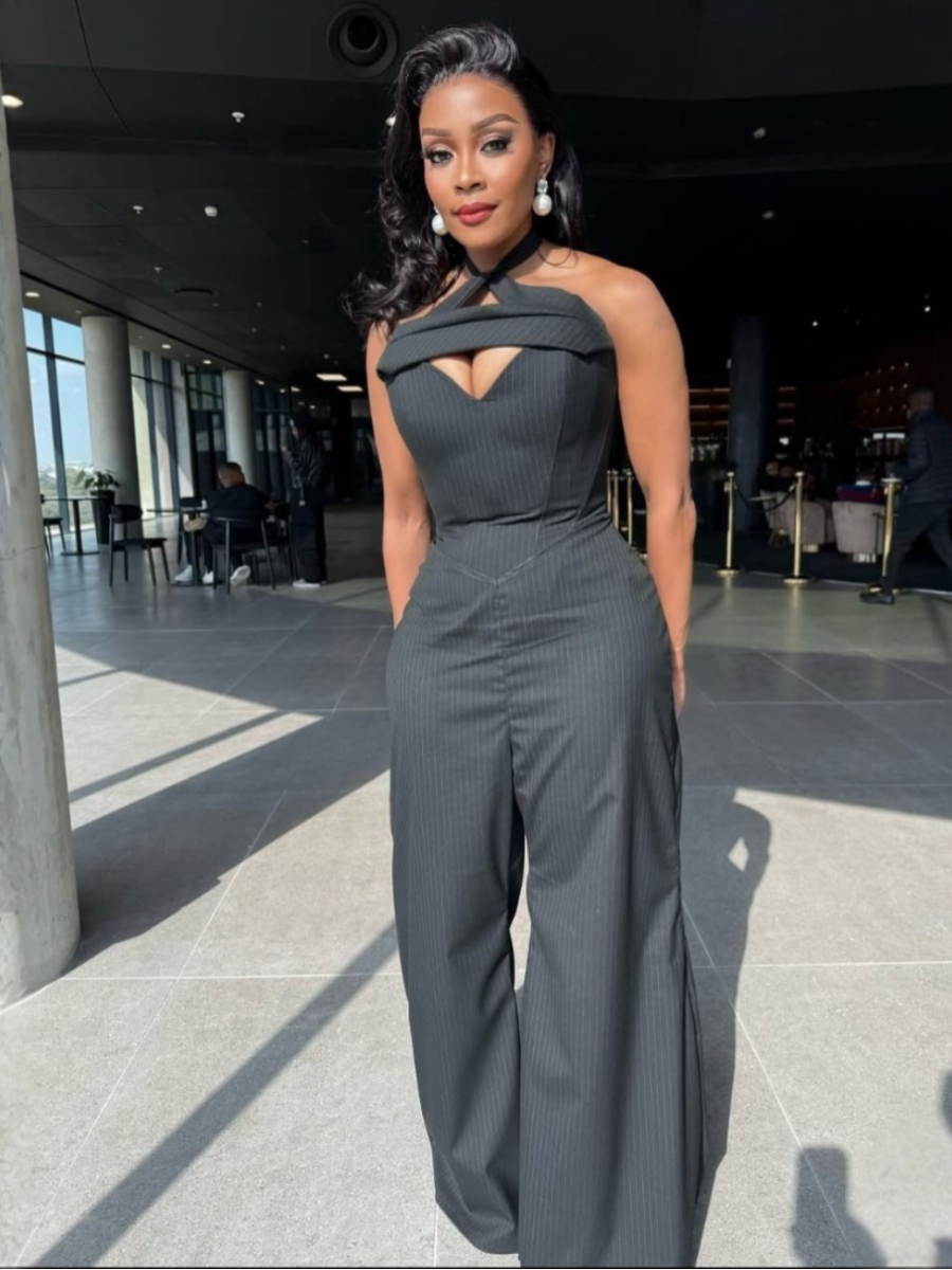 Pinstripe Halter Neck Jumpsuit