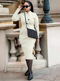 Cream Ribbed Knit Co-ord Set