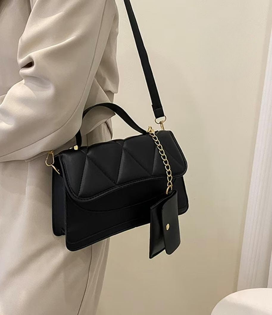 Quilted Crossbody Bag with Mini Pouch