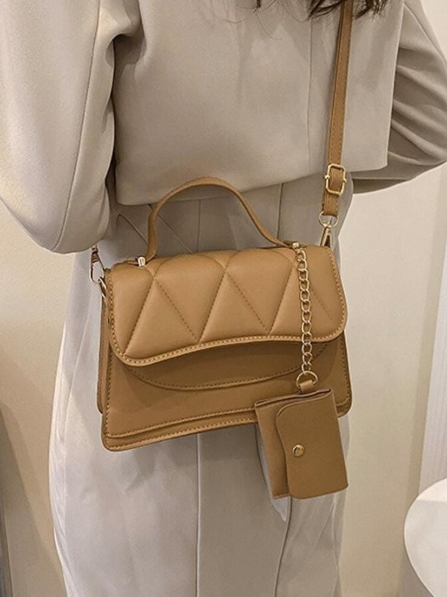 Quilted Crossbody Bag with Mini Pouch