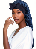 Luxury Long Tail Satin Hair Bonnet with Bow