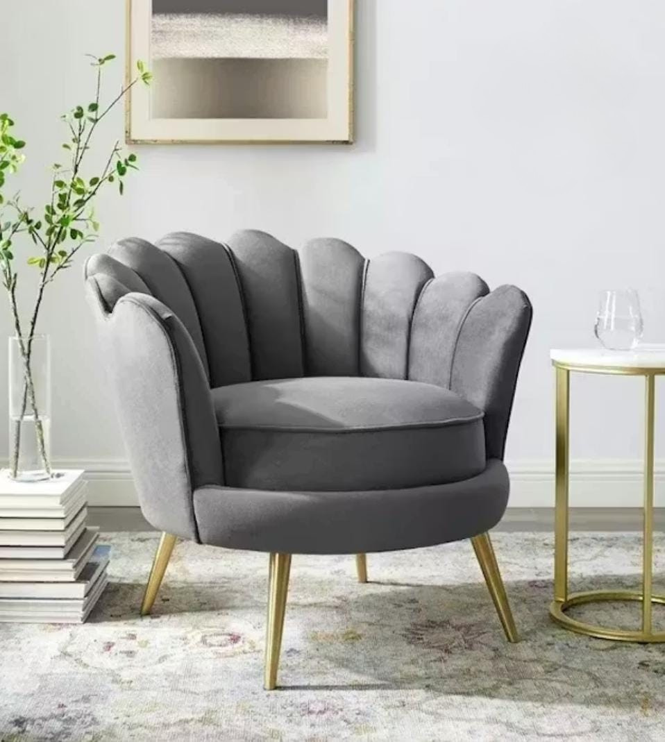 Shell Velvet Accent Chair