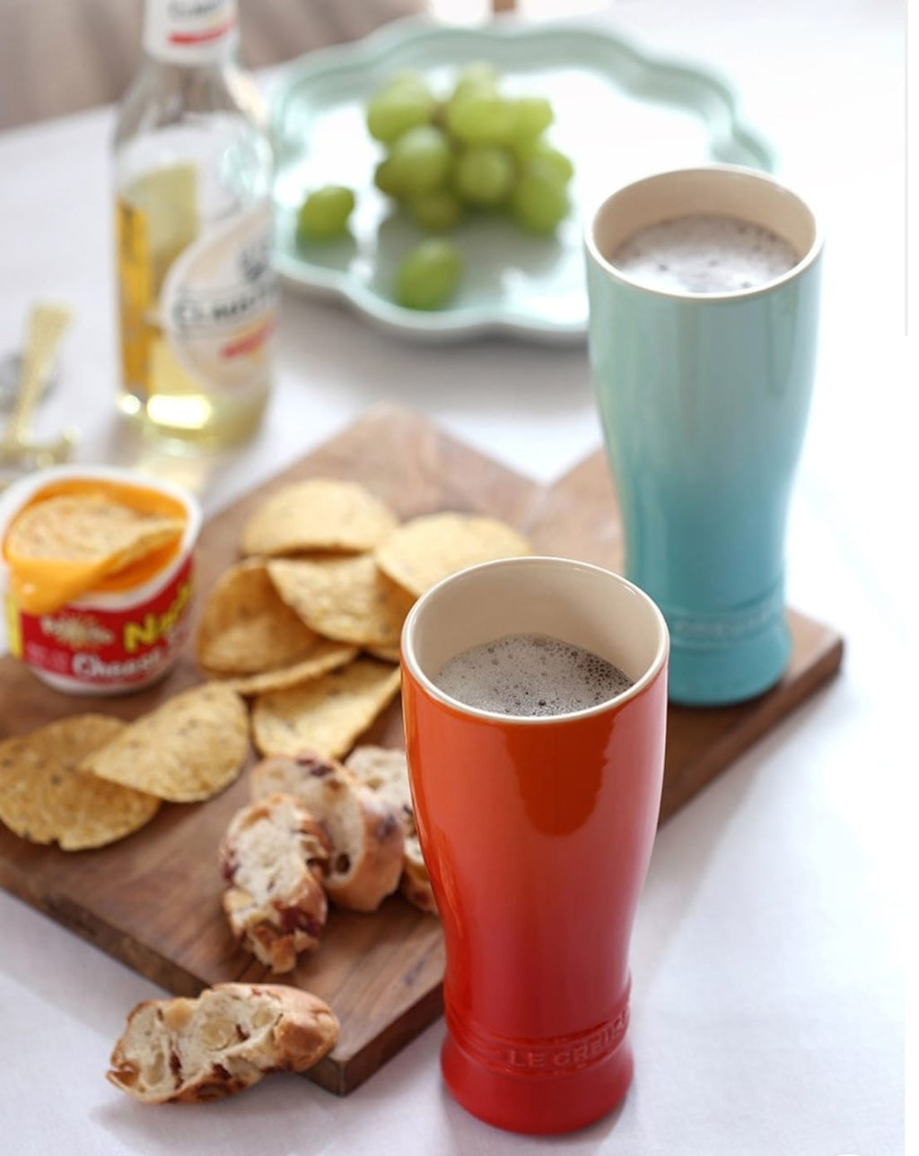 Le Creuset Style Ceramic Beer Mugs - Set of 4